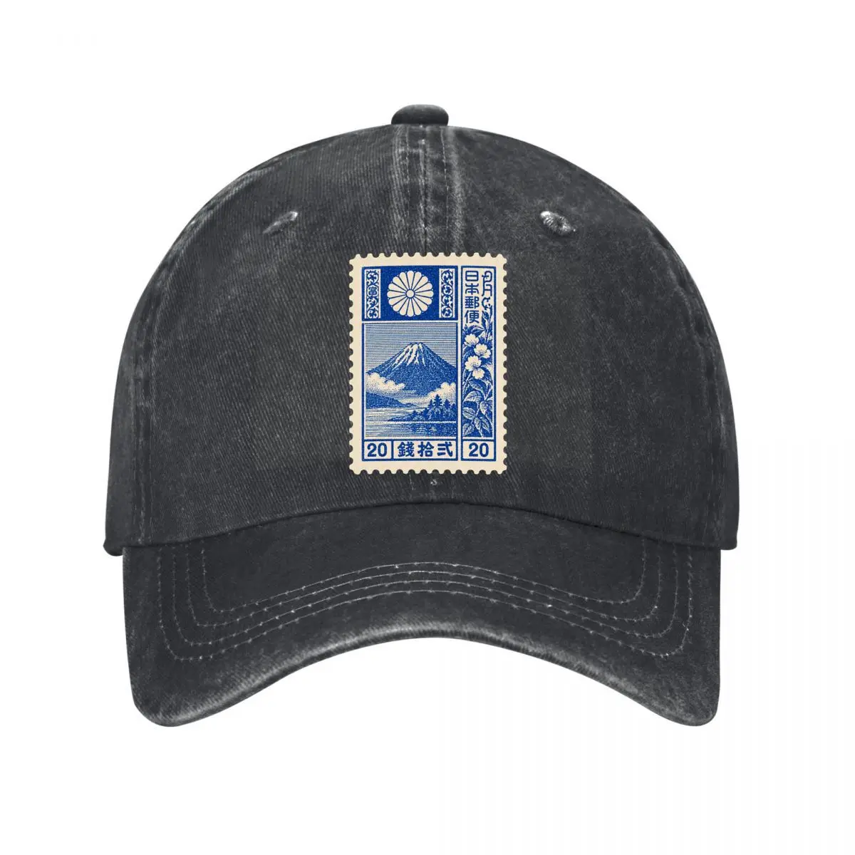 Japanese Mount Fuji Chrysanthemum Cherry Blossom Twenty Design New Vintage Washed Cotton Baseball Cap Sun Hats
