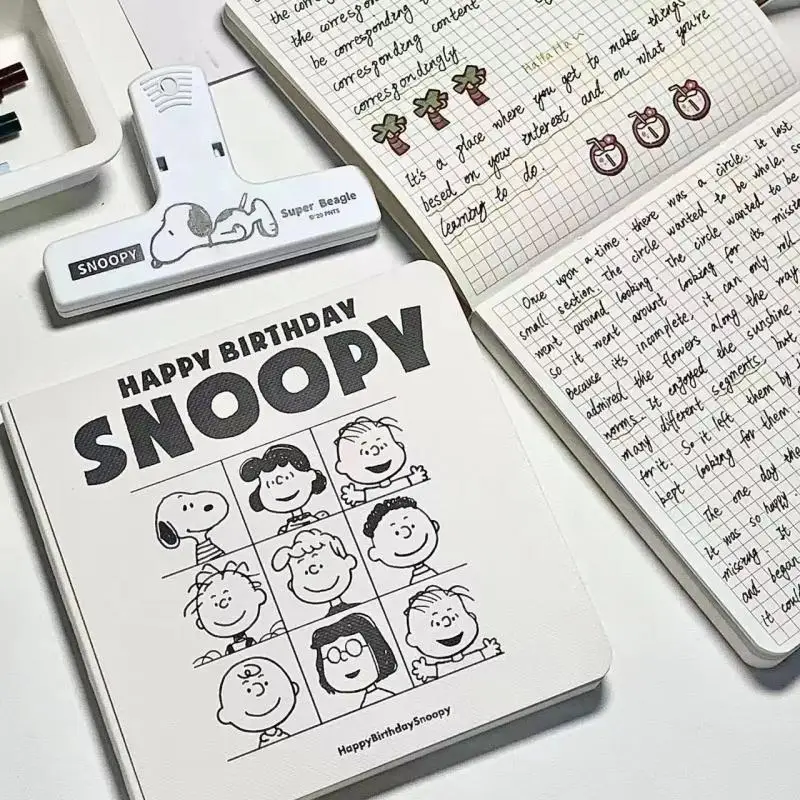 New Kawaii Cute Snoopy Diary Grid Thickened Notebook Student Notebook Hand Ledger Cartoon Ins Birthday Gifts Girlfriend Gifts