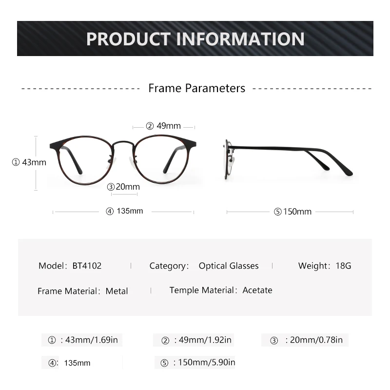 BLUEMOKY 금속 원형 맞춤형 처방 안경, 남성용 광학 다초점 근시, 안티 블루 라이트 광변색 렌즈