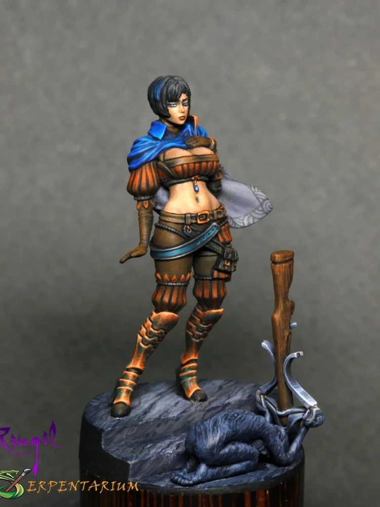 30mm Round Insert and Base Resin Figure Model Kits King-dom Death Pinup Great Game Hunter  Unassembled and Unpaint 045