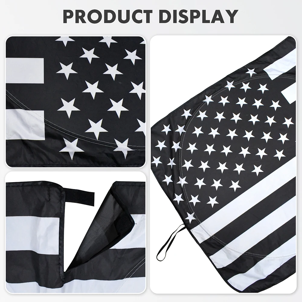 Car Windshield Sunshade USA Flag Logo Front Window Sunscreen Shade Sun Visor Cover Fit for Mercedes BMW Ford Toyota Lexus Mazda