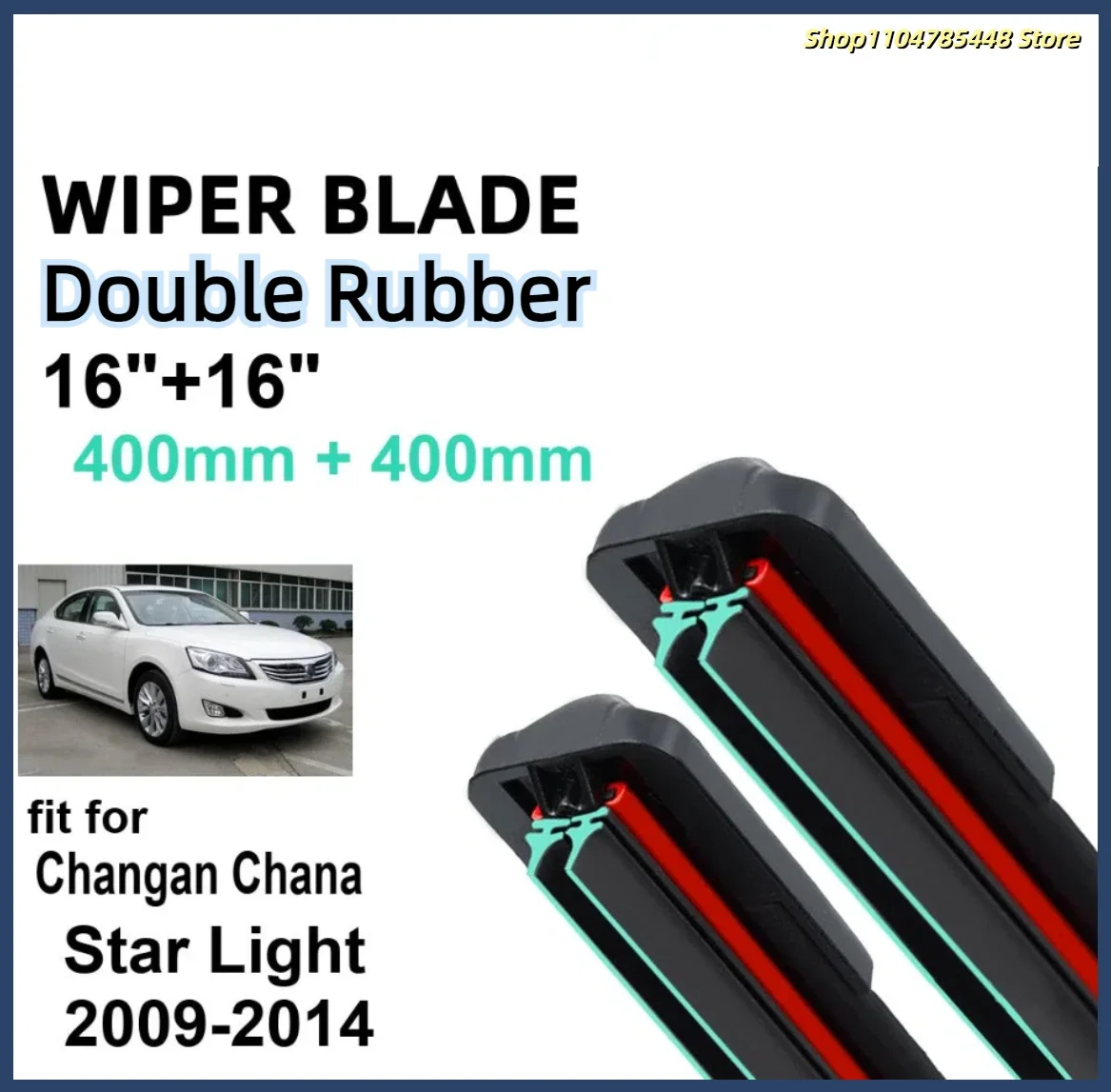 

Car Wiper for Changan Chana Star Light 2009-2014 16" + 16" Front Rear Wiper Blades Brushes Cutter Accessories 2012 2013 2014