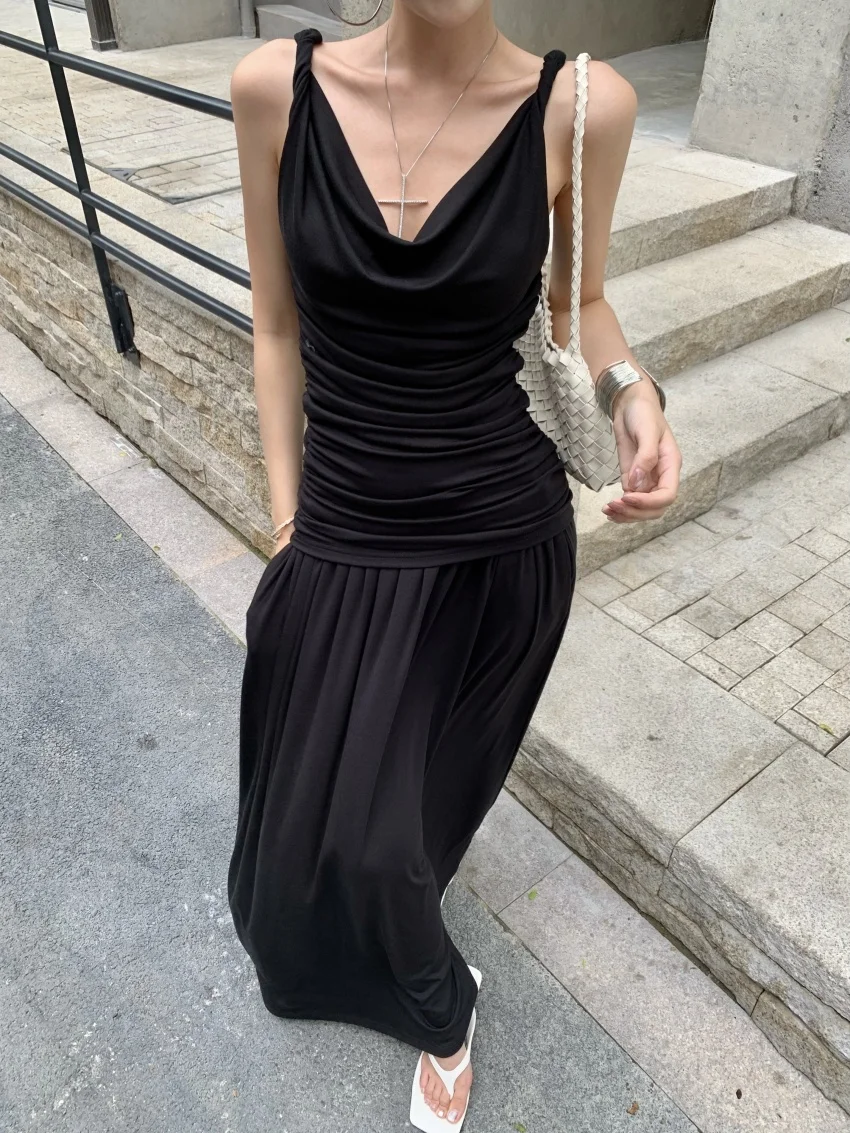 

Alien Kitty High Street Women Slim Suits Chic Summer Outwear Camis 2025 Gentle Daily New Casual All Match Loose Mopping Skirts