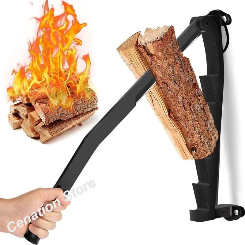 Portable Wall Mounted Firewood Wood Kindling Splitter Firewood Cutter Heavy Duty Log Splitter For Home Indoor Outdoor Garden