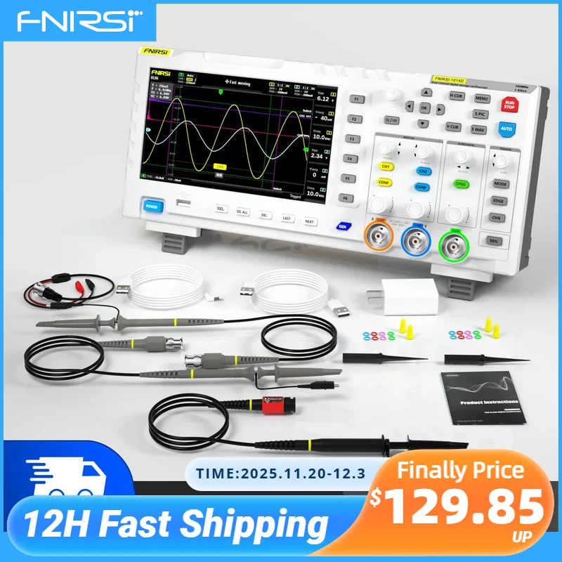 FNIRSI-1014D Digitale Oscilloscoop 2 In 1 Dual Channel Input Signaal Generator 100Mhz * 2 Ana-Log Bandbreedte 1gsa/S Sampling Rate