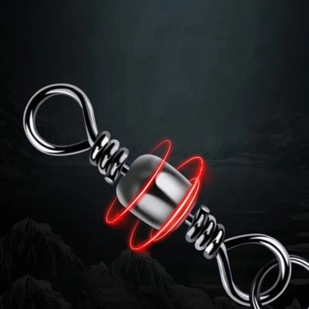 

100pcs/Pack Carbon Steel Swivels Fishing Connector Barrel Rolling Solid Rings Swivel Snap Fastlock Clips Interlock Pin