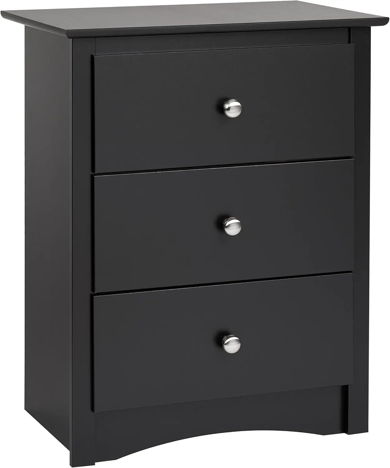 

Traditional Tall Nightstand Side Table with 3 Drawers, Functional Tall 3-Drawer Bedside Table 16" D x 23" W x 29" H, Black