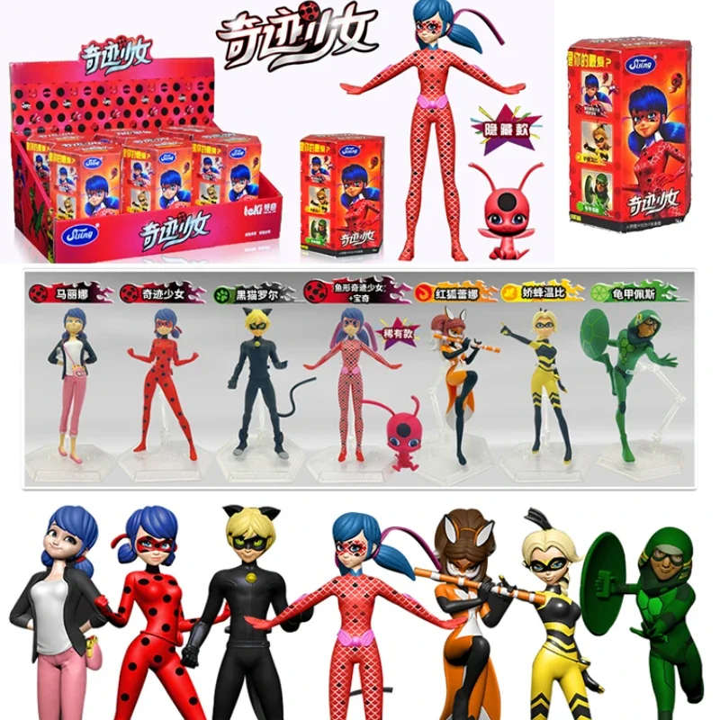 Miraculous Ladybug Blind Box Toys Cat Noir Carapace Rena Rouge Queen Bee Action Figures Cute Cartoon Ladybug Doll Kids Gifts