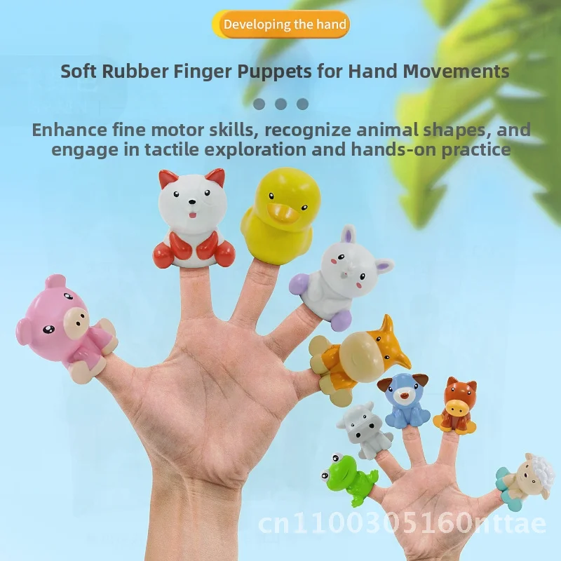 Juguete educativo de marionetas de mano para aprendizaje temprano para niños, Color arcoíris, conteo familiar, clasificación cognitiva a juego