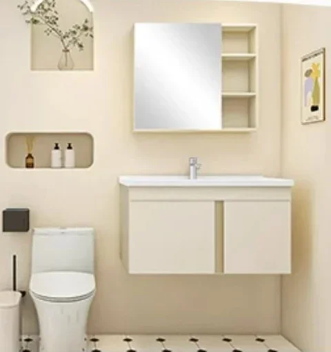 Bathroom cabinet combined ceramic integrated basin