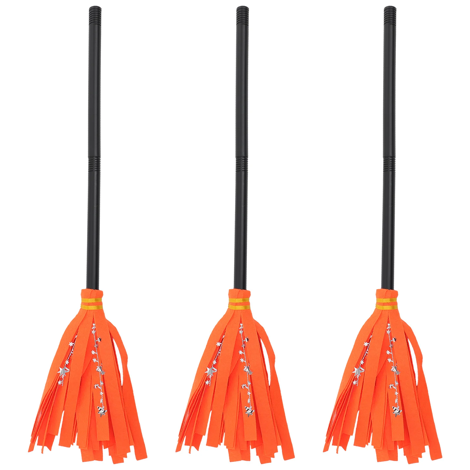 Balai de sorcière pour Halloween, 3 pièces, accessoire de conception de fil en filet, bâton de balai de Cosplay pour enfants et adultes, accessoire de décoration de fête en Costume
