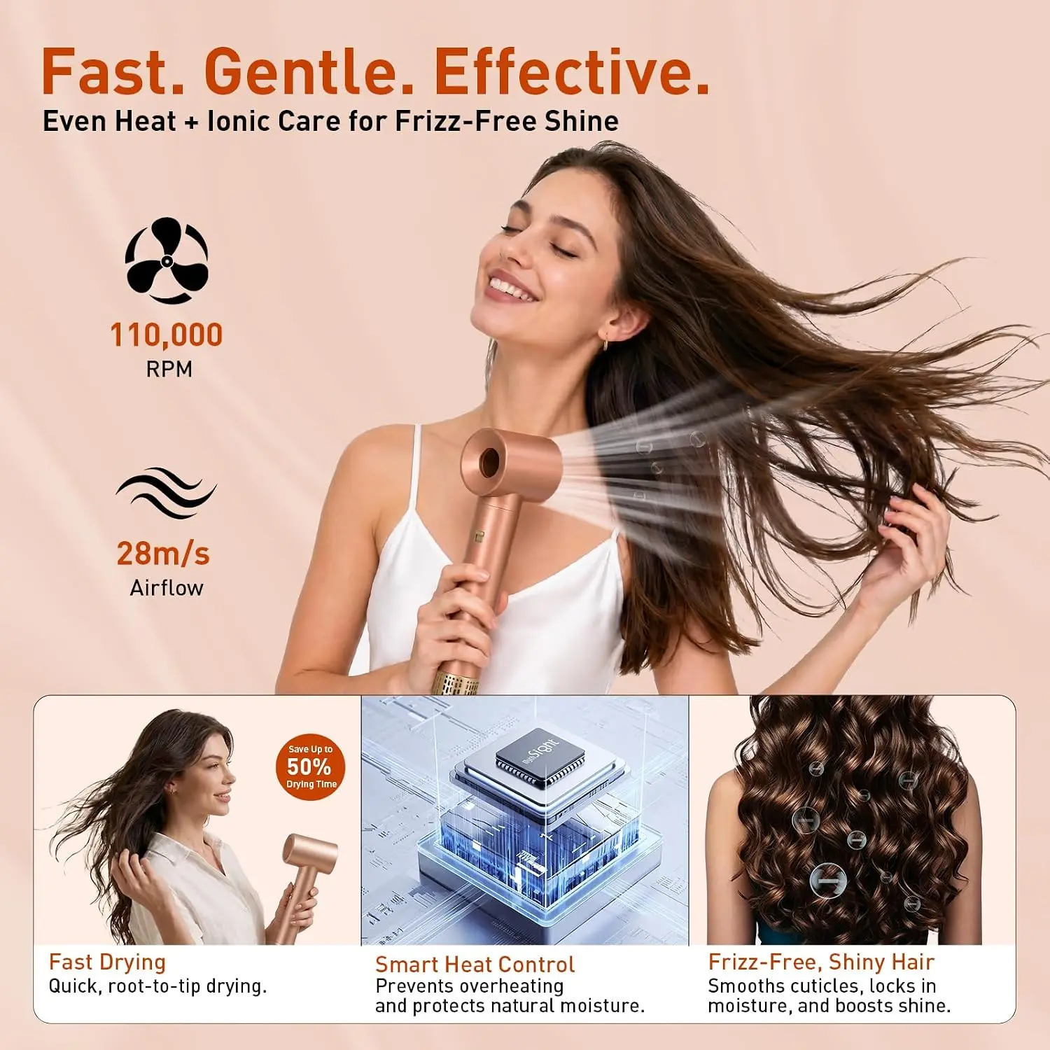 Multi-Function 6-in-1 Hair Styler, Includes Blow Dryer and Automatic Wrap Curling Attachments