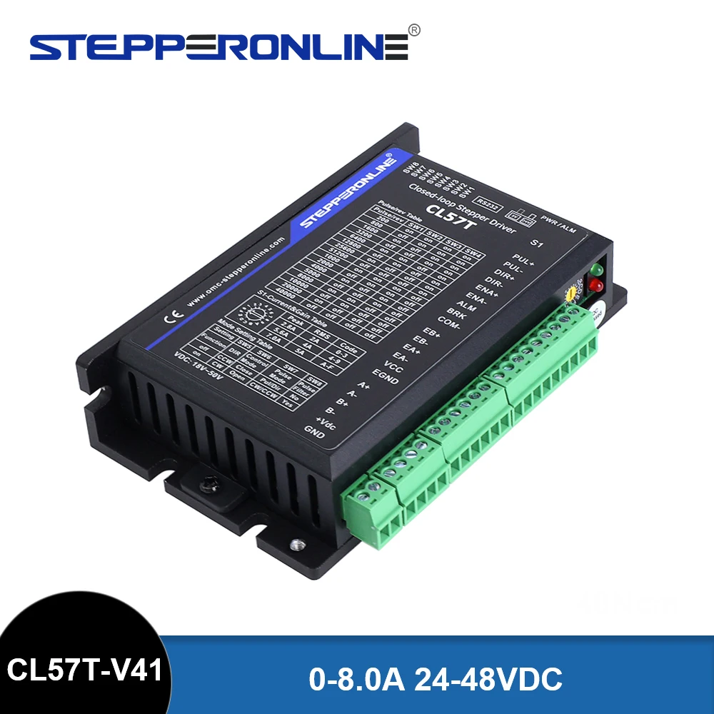 STEPPERONLINE CL57T Closed Loop Stepper Driver 2 Phase 0-8.0A 24-48VDC for Nema 17 Nema 23 Nema 24 Stepper Motor