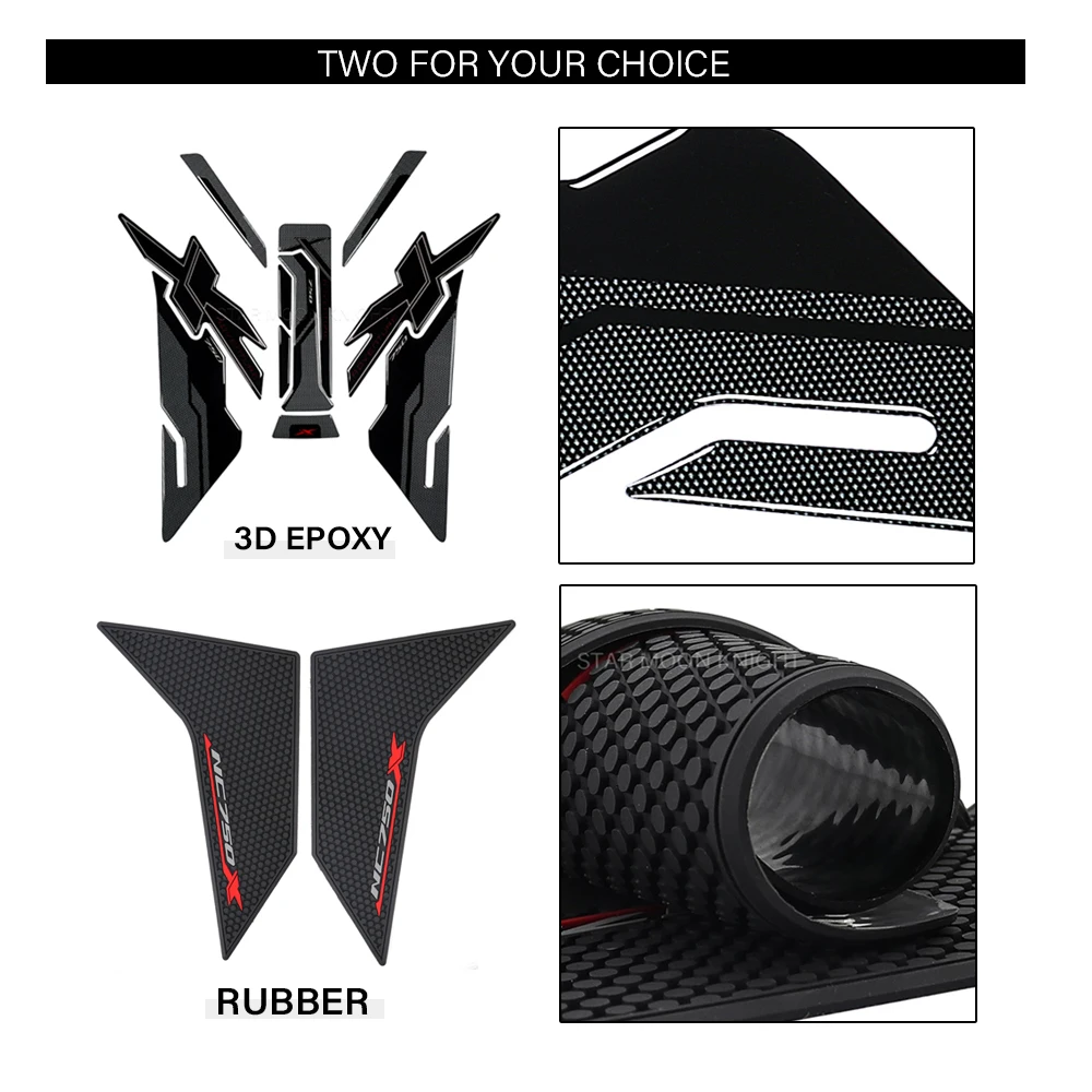 Motocicleta 3D Resina Adesivo Epóxi Para HONDA NC750X NC 750X 2021 2022 2023 Side TankPad Tanque Anti Scratch Decal Não-slip TankPad