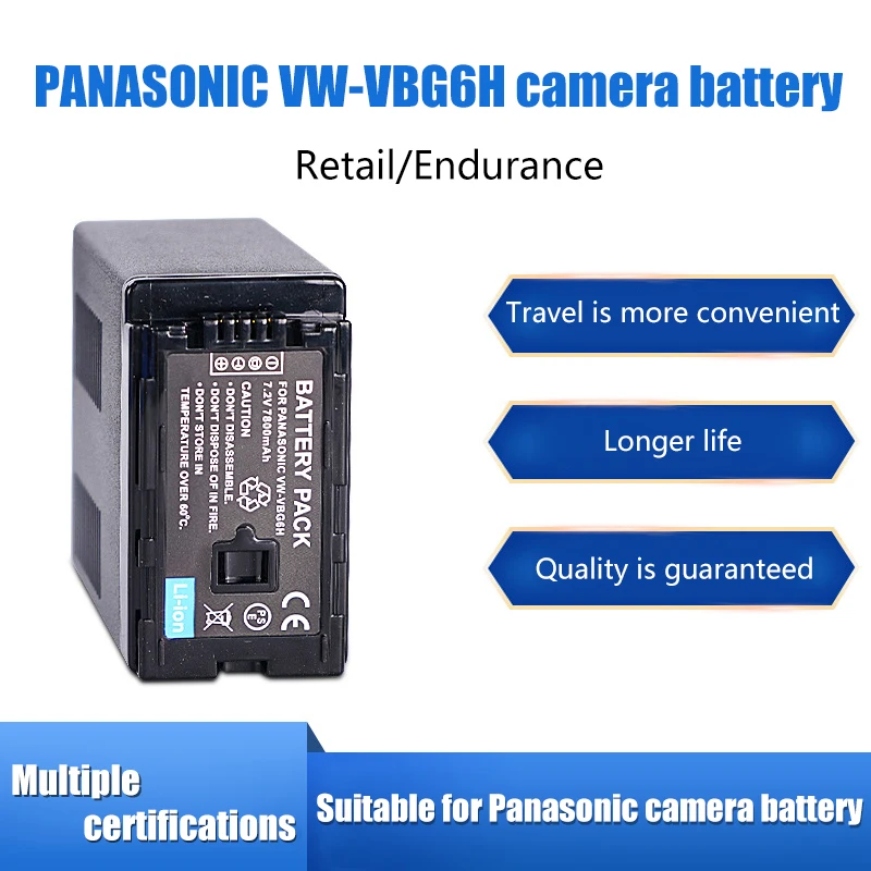 

VW-VBG6H battery for Panasonic HMC153 83 AC 130 160MC MDH1GK decoding camera