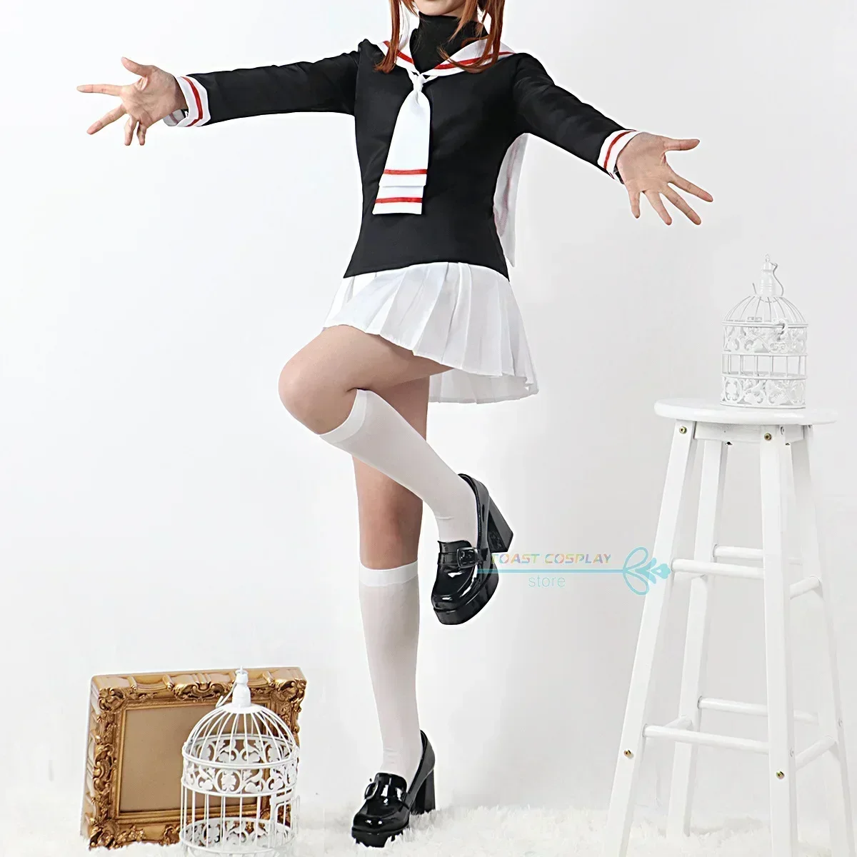 Anime Cosplay Costume Sakura Cardcaptors Cosplay Outfits Lovely Jk Uniform Sakura Card Captor Role Play Party Clothing for Women