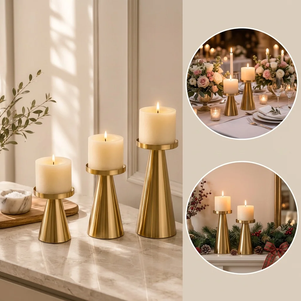 Romantic Hourglass Candlestick Set Valentine'S Day Wedding Christmas Gift Ideas Luxury Dining Desktop Decor Durable Iron Design