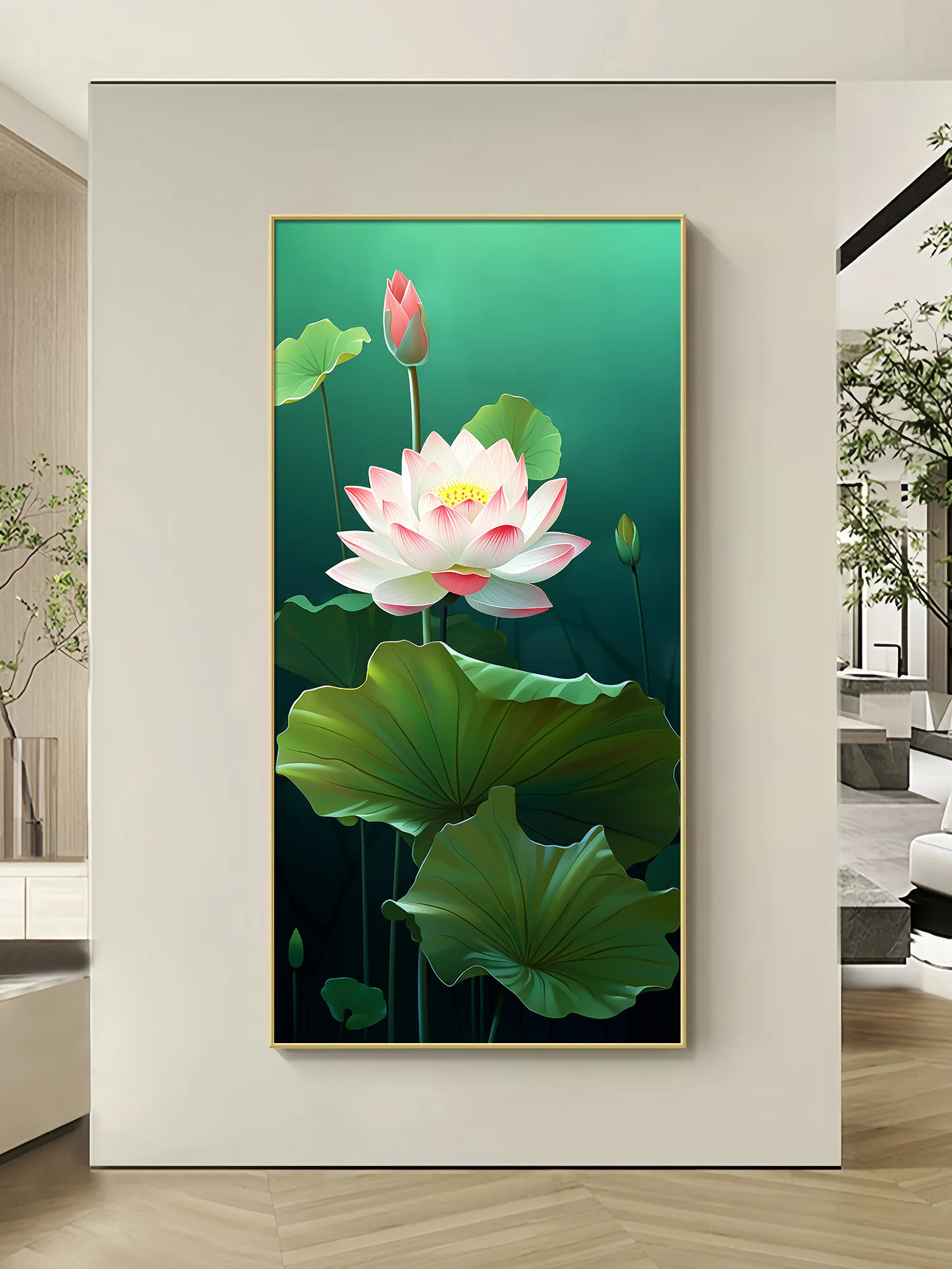 Corridor Hanging Paintings Entrance Decoration Paintings Simple And High-end LED With Lights Corridor Living Room Mural Lights