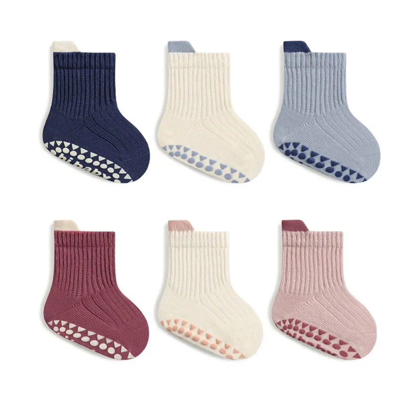 3 Paar Kinder-Baumwollsocken für Jungen und Mädchen, niedliche, bequeme, atmungsaktive, rutschfeste Babyvloersocken – Detail 1