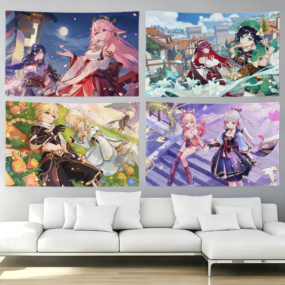 game G-Genshin I-Impact flag Party Club Outdoor Interior Wall Decoration Banner Fans Gift Print Decor flag