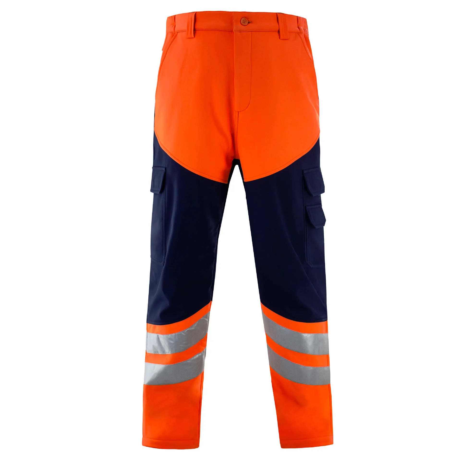 Reflective Jacket Men Work Safety and Pants Set Hi Vis Workwear Fleece High Visibility Men\'s Clothing Winter Autumn