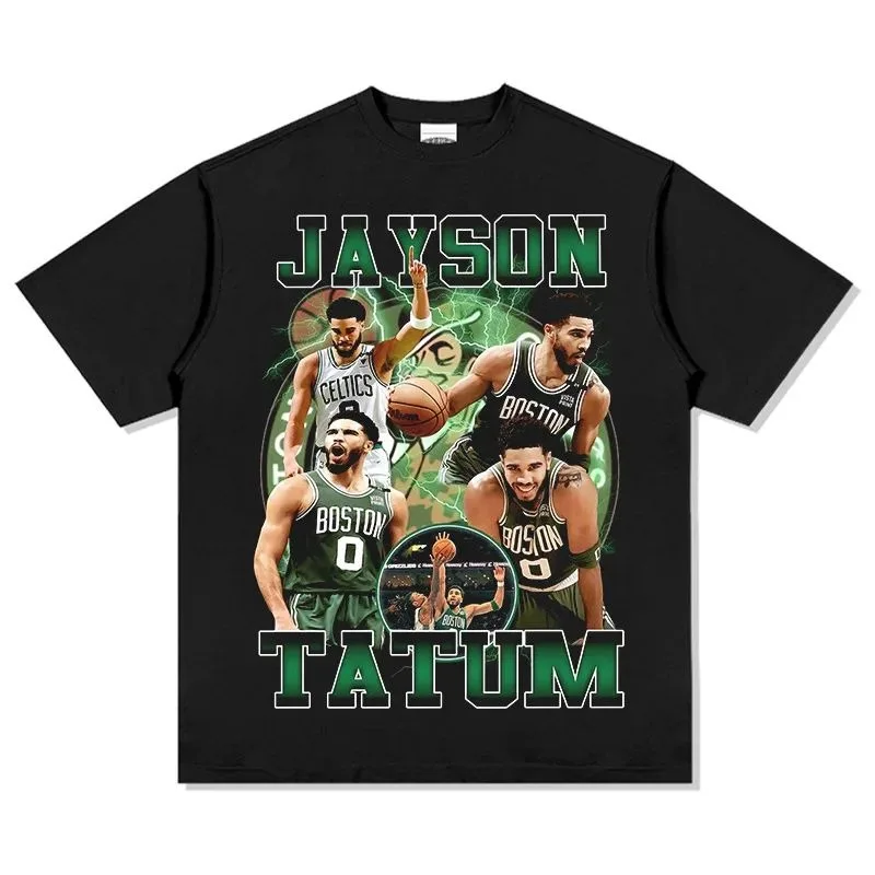 2025 New Arrival Boston Jayson Tatum Baskerball T Shirt Classic Vintage Player Printing Cotton Men Tee Fashion