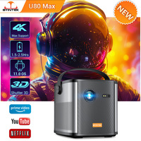 BYINTEK U80 Max Projector 3D 4K Cinema  Android 11.0 WiFi Mini Portable 1080P Home Theater Video DLP Projector with Battery