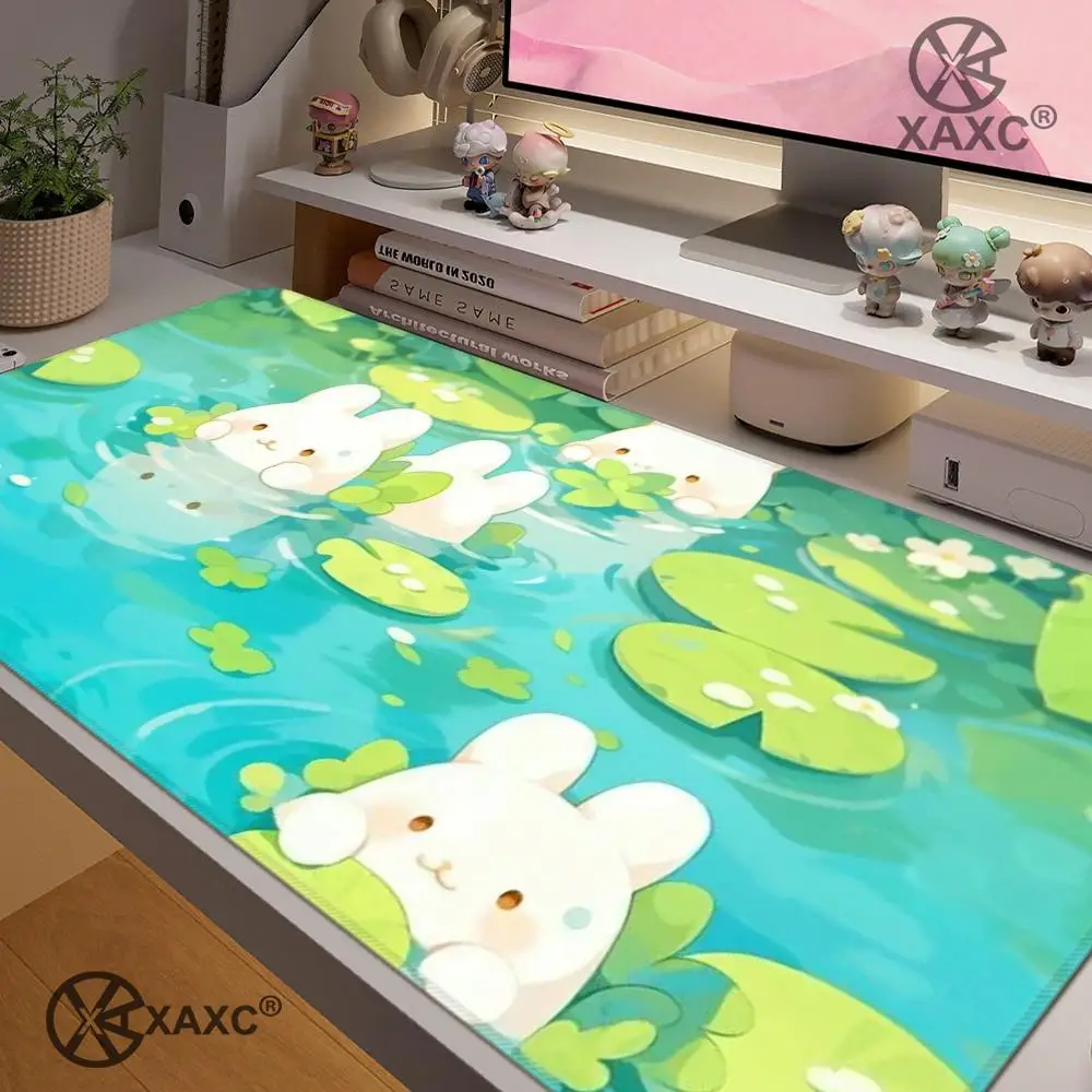 

Cute bunny Mouse Pad large keyboard mouse desk pad non-slip rubber gaming mouse pad laptop mouse carpet