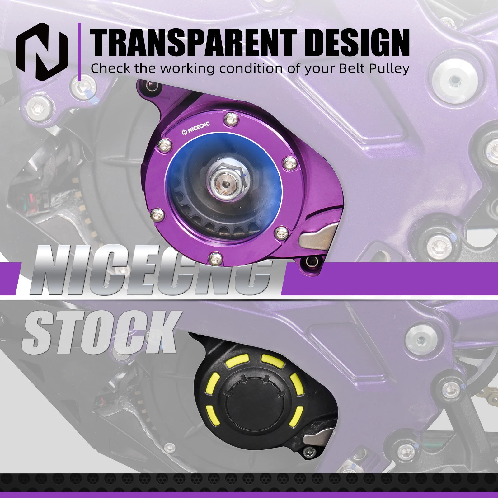 NICECNC For Surron light bee X Transparent Motor Belt Pulley Protector Cover For SUR-RON light bee S L1E For Segway X160 X260