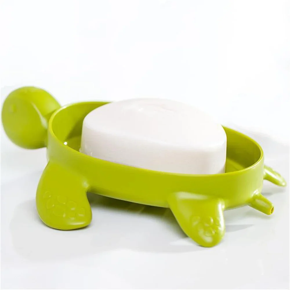 Cute Turtle Soap Box Draining Non-slip Soap Dish Bathroom Home Creative Cartoon Storage Soap Holder Bathroom Supplies