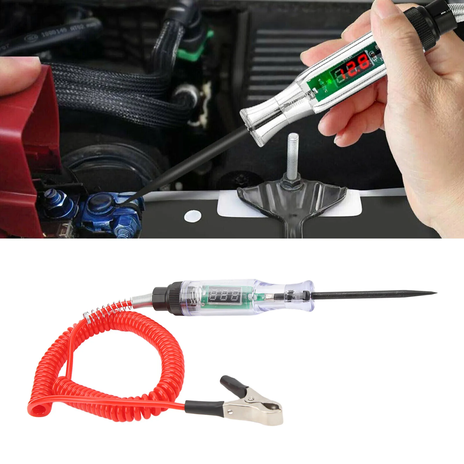 

ZK20 Car Electric Circuit Tester DC3‑36V Range Insulation Protection Flexible Cable Durable for Automotive
