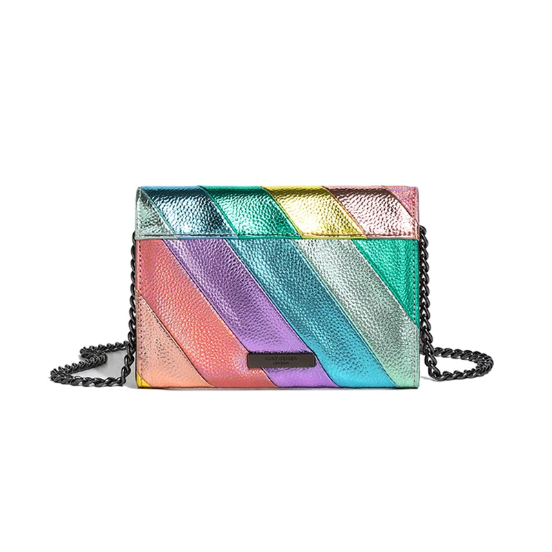 Kurt Geiger Luxury Brand Designer Shoulder Bag Fashion Colorful Crossbody  Advanced Material Splice Retro Women\'s Bag Clutch Bag