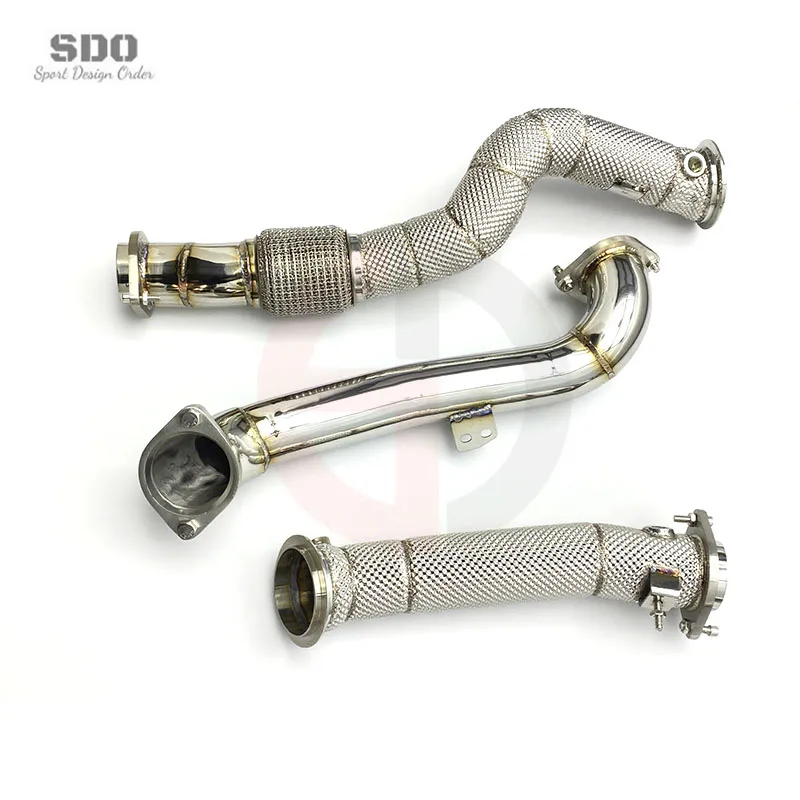 SDO Free Flow Straight Downpipe Exhaust for  M2 G87 2019-2023 3.0T Heat Shield Stainless Steel Pipe System New Condition