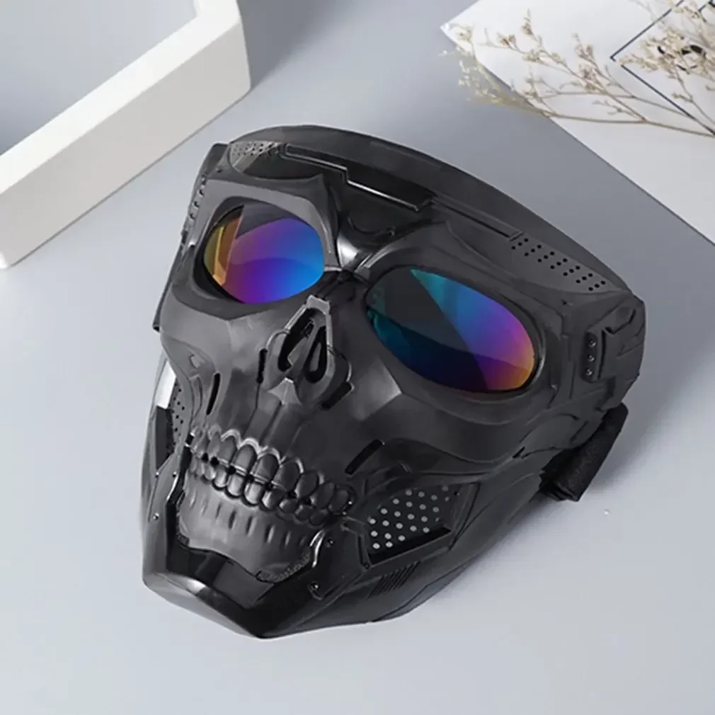 Face Mask Outdoor  Windproof Helmet Skull Mask Reinforced Lens Motorcycle Goggles Sports Riding Mask cyberpunk party