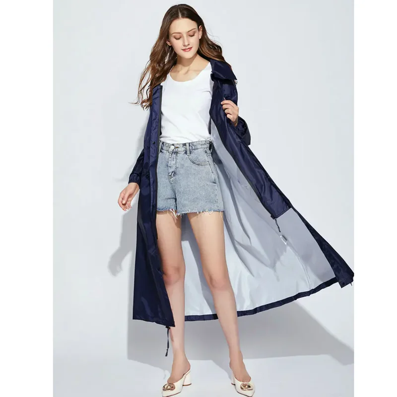 

New Women Lightweight Breathable Raincoat Fashion Waterproof Lengthen Rain Coat Adults Outdoor Windproof Men Jacket Rainwear