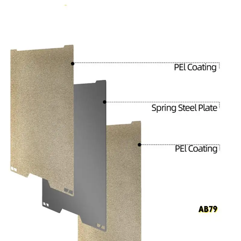 Für Bambu Lab H2D Bauplatte doppelseitig strukturierte PEI-Platte Federstahlblech Wärmebett für Bambulab H2d