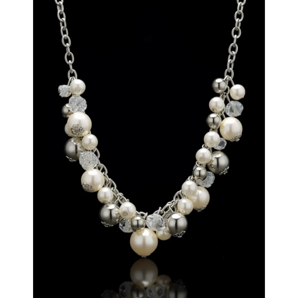 

Массивное ожерелье с бусинами в стиле бохо, серебряный кулон, бижутерия, подарок на день рождения для женщин