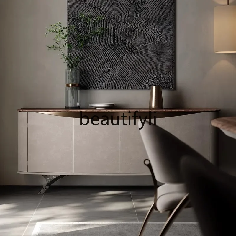 

xz1Solid Wood Sideboard Cabinet Living Room Black Walnut Minimalist Decorative Entrance Storage Cabinet