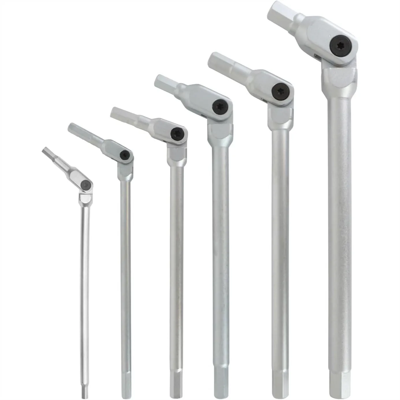 

6pc Pivot Head Wrench Set with Sizes 3, 4, 5, 6, 8 & 10mm for Tight Spaces