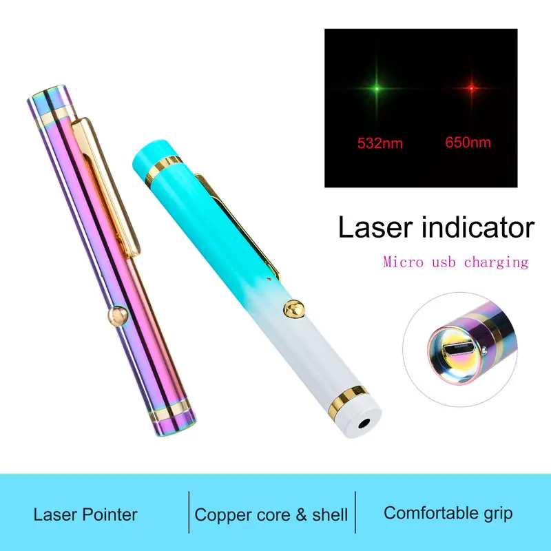 

Usb flashlight 532nm Laser Pointer Green laser pen 650nm Red Laser Built-in USB Rechargeable Beam Pointer Pen