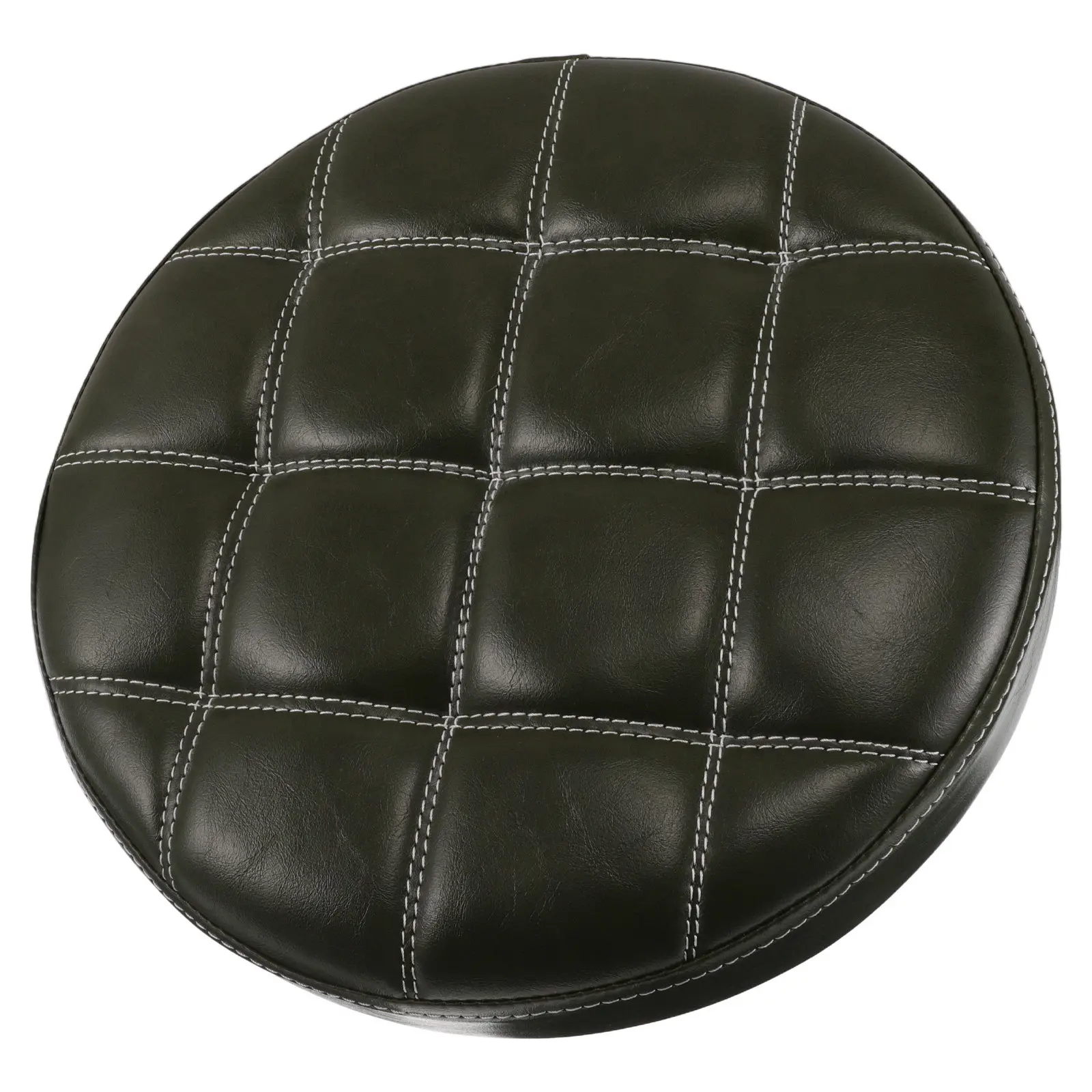 Round Bar Stool Cushion Comfortable PU Plaid Foam Chair Seat Pad Replacement for Home Office Kitchen Dining Restaurant