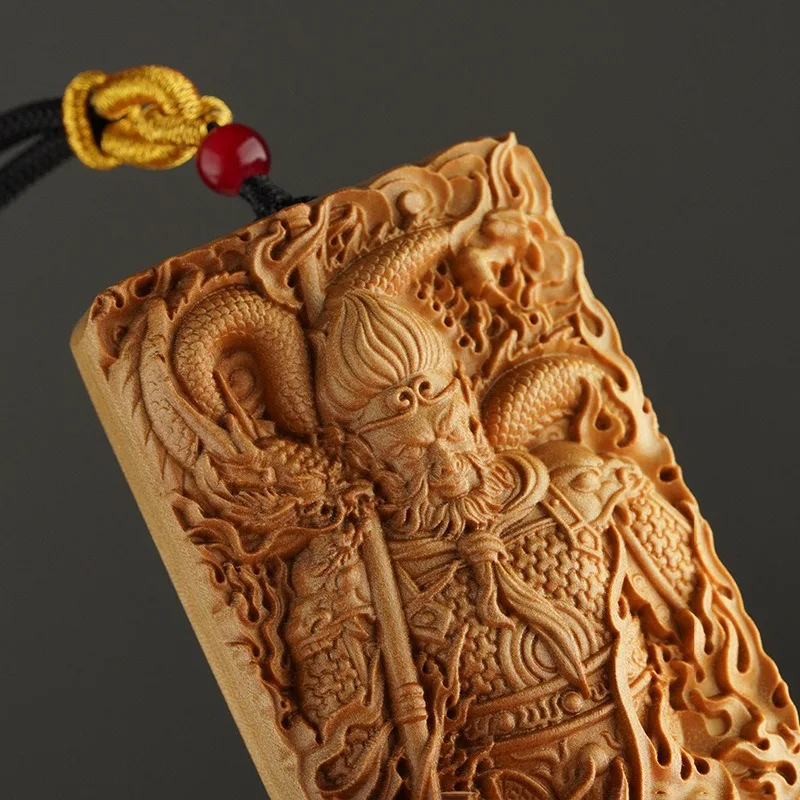 Black Myth: WuKong pendant Solid wood carving the sky Great Saint protective necklace Buddha nameplate cosplay Accessories