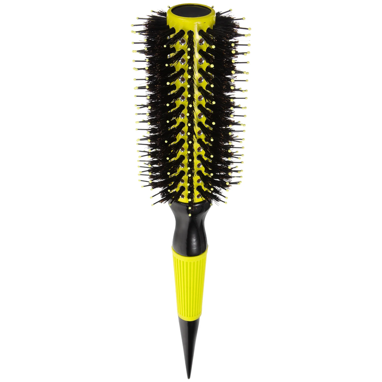 

Round Hair Brush Yellow Medium 16 Rows Anti Slip Handle for Short Thin Curly Hair Travel Styling Portable Lightweight