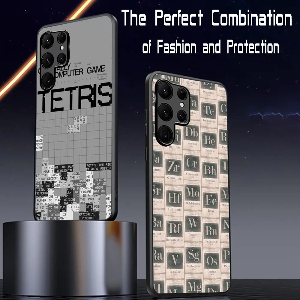 

Fashoin Design Periodic Phone Case For Samsung Galaxy S25 S24 S23 S22 S21 S20 Plus Ultra Note20 Soft Black