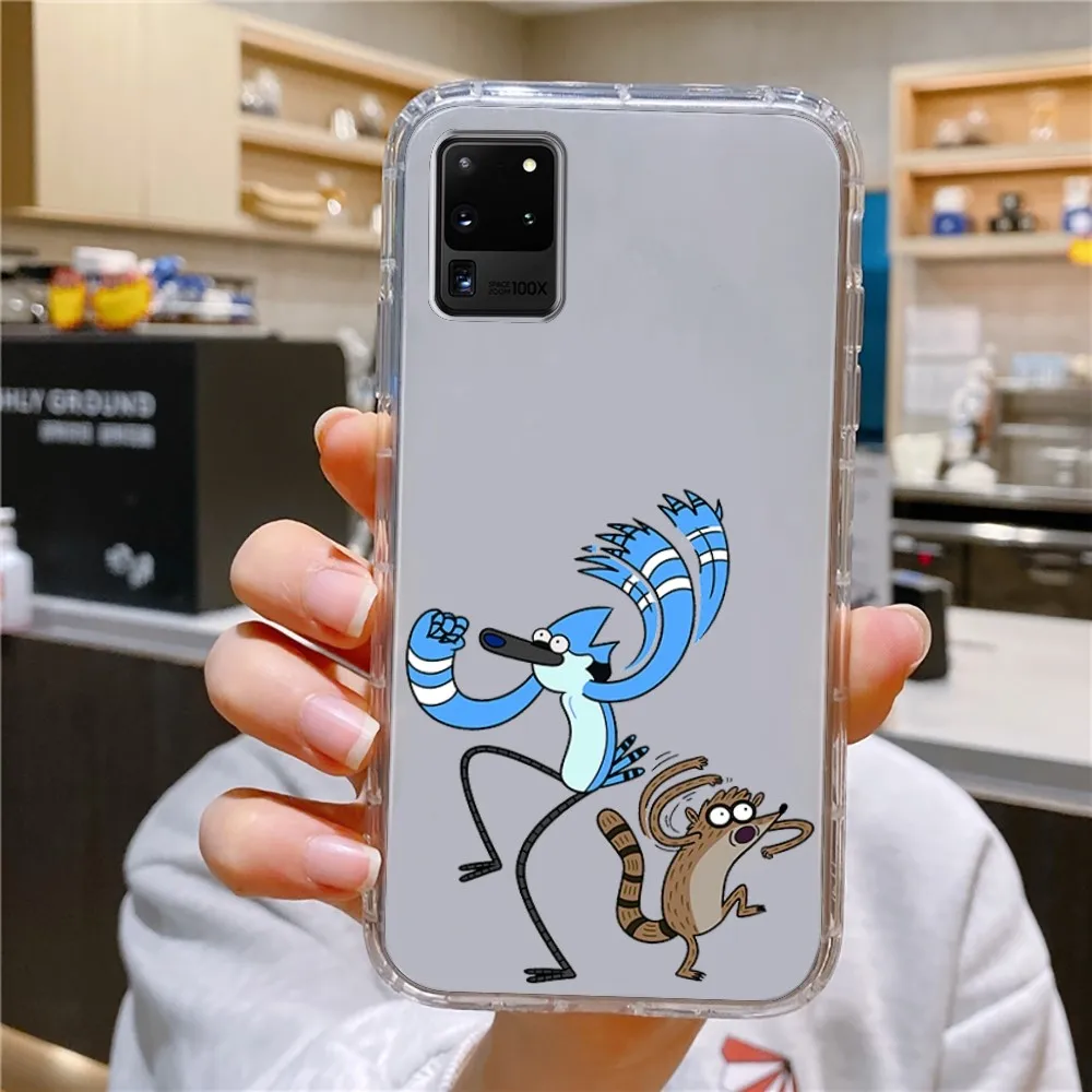 R-Regular Show Cartoon Phone Case For Samsung Galaxy A52 A12 A51 S21 Edge S22ULTRA S23 S20LITE Plus ultra Transparent Cover