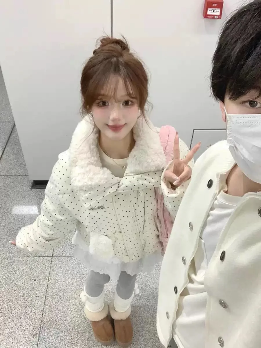 معطف شتوي نسائي من ort Puffer Jaet من Thiened سروال قصير كوري Sle Commute Faion 2025 وصل حديثًا ماركة Tagkita #4