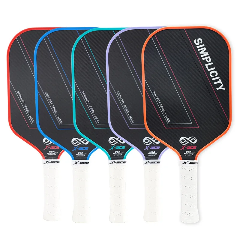 

X-ACE SIMPLICITY Pickleball Paddle, 3k Carbon Fiber, 16MM Polypropylene Core with Foam Injected Edges for Power, Spin, Control