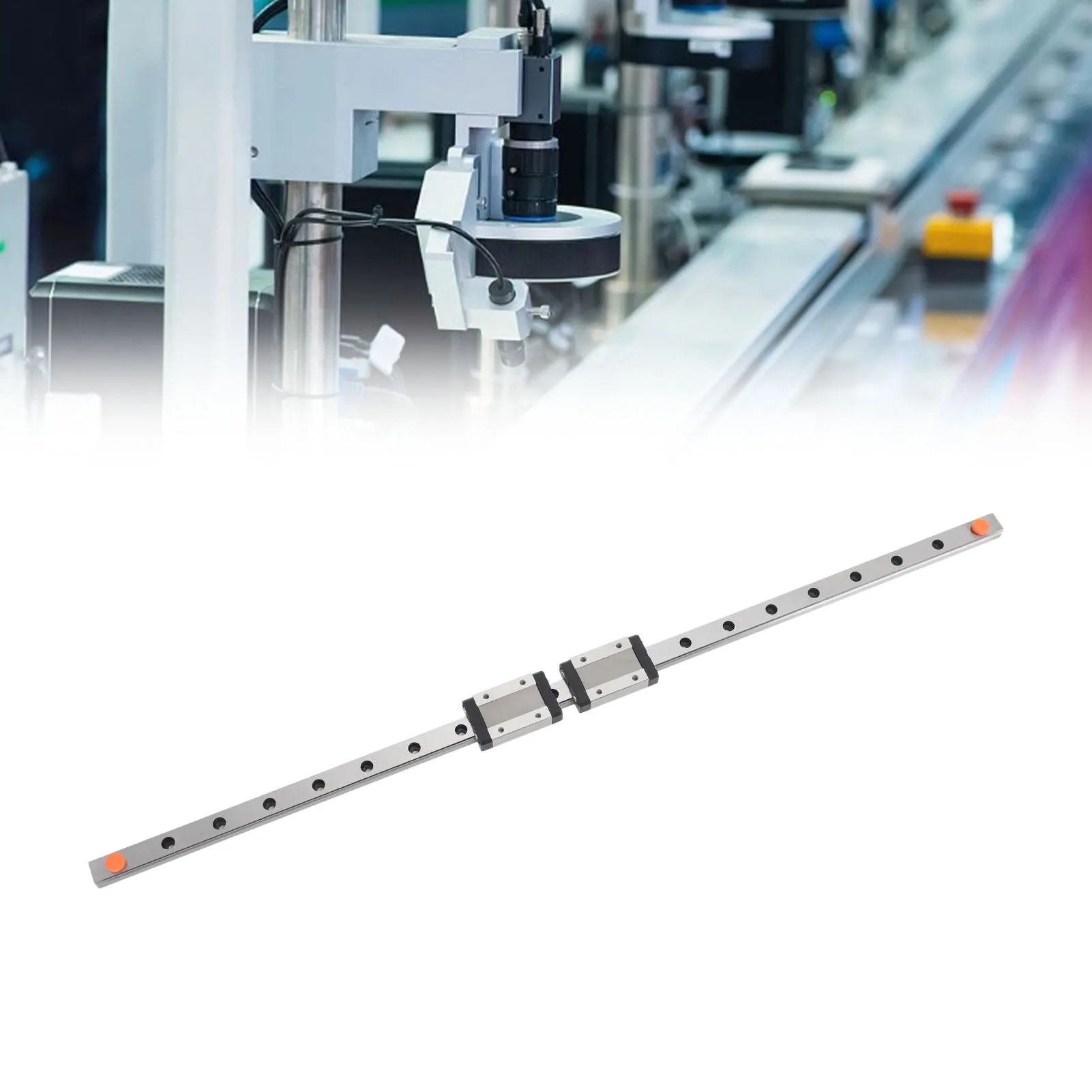 

Линейная направляющая 600 мм, линейная направляющая с 2 черными блоками ползунка для 3D-принтера, гравера с ЧПУ, линейная направляющая 600 мм