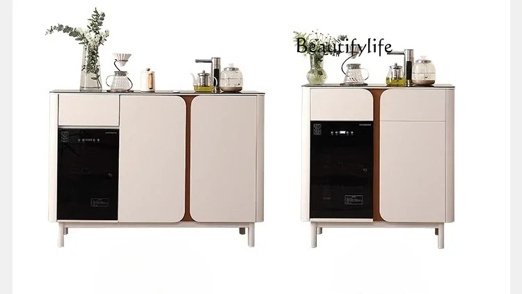 

Cream wind voice intelligent tea bar machine household living room high-end water dispenser with disinfection integrated cabinet