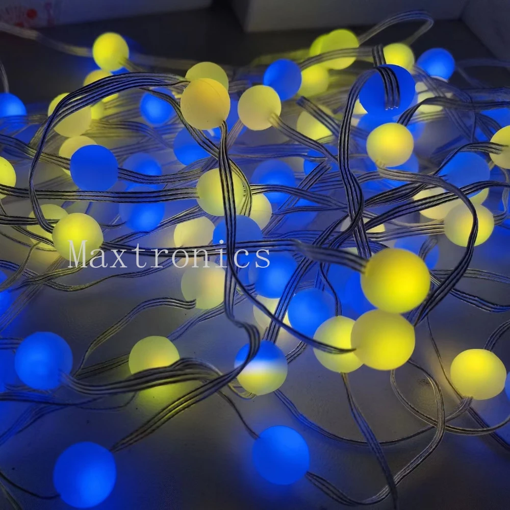 5M 50pcs/lot DC5V WS2812 LED Ball Light String Programmable RGB 15mm Module Waterproof for Outdoor Billboard Payground Decor